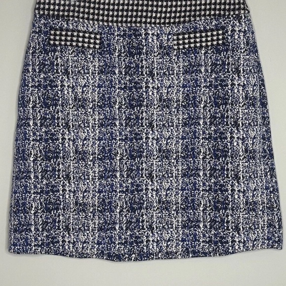 CAbi Reina 21 Club Suit Set Jacket Small & Skirt Size 2 Blue Black Tweed Set - Picture 9 of 11